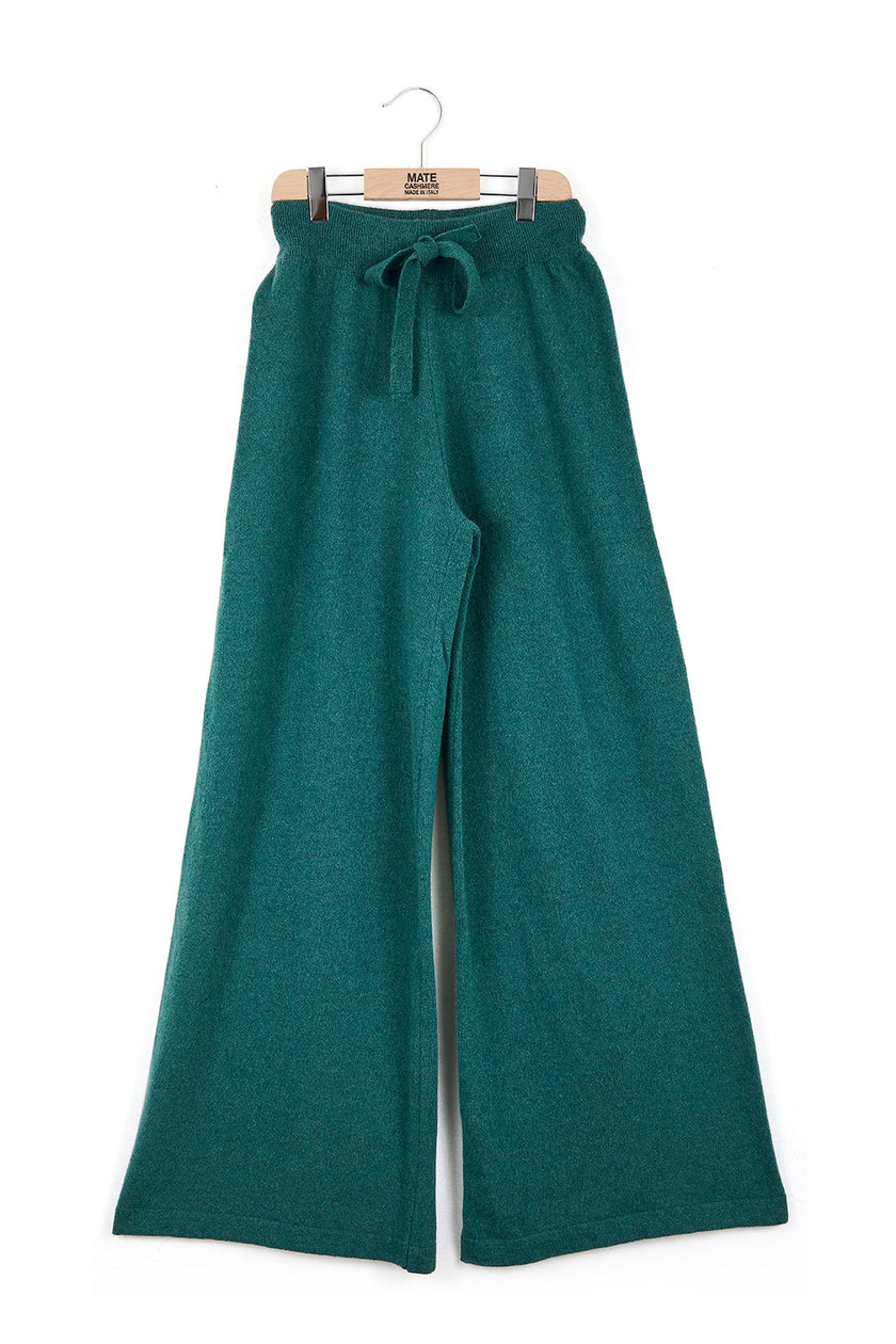 Pantalone a zampa di elefante in cashmere