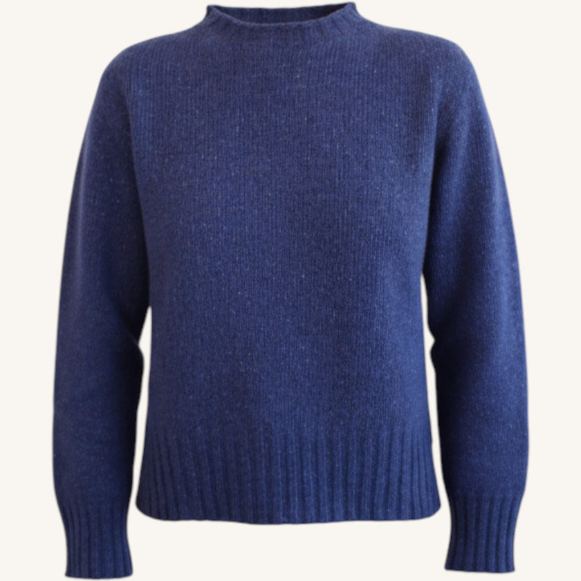 Maglione girocollo melange in cashmere