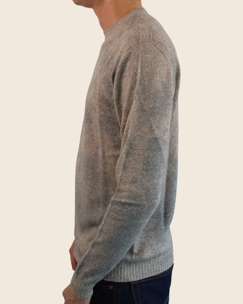 Maglione girocollo in cashmere lino - tie dye fatto a mano