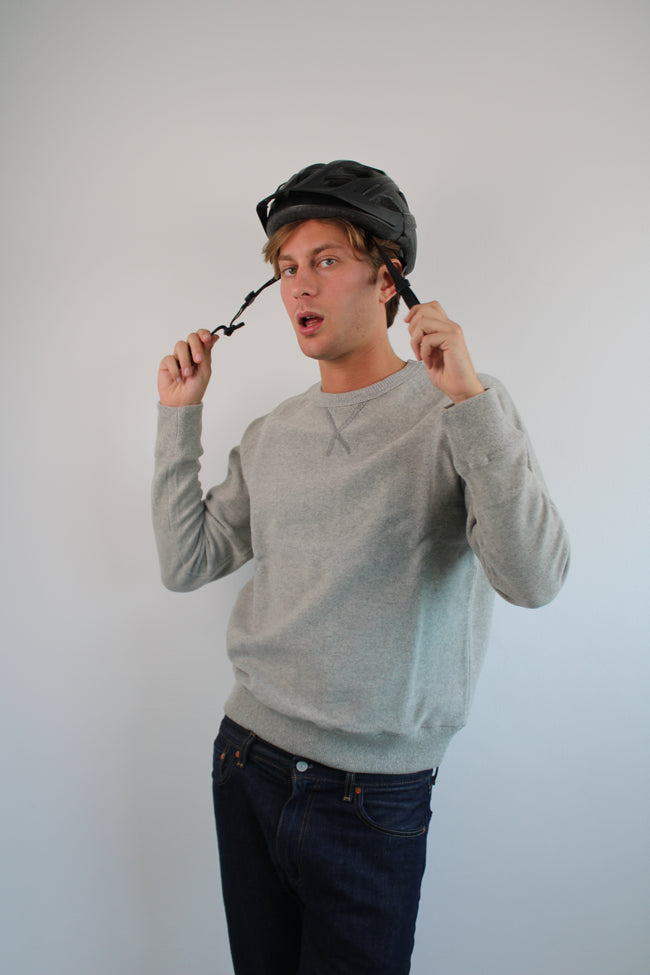 Felpa girocollo in tessuto cashmere cotone