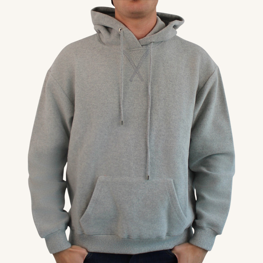 Felpa con cappuccio in tessuto cashmere cotone