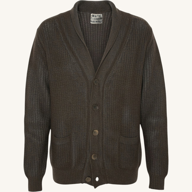 Cardigan con bottoni spray in cashmere