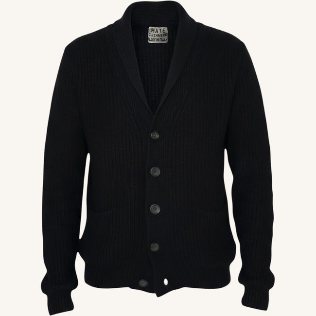 Cardigan con bottoni spray in cashmere