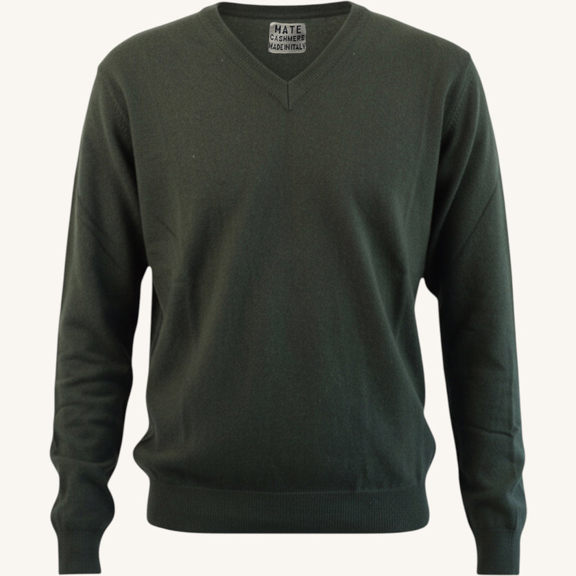 Maglione con scollo a v in cashmere