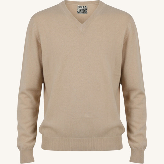 Maglione con scollo a v in cashmere