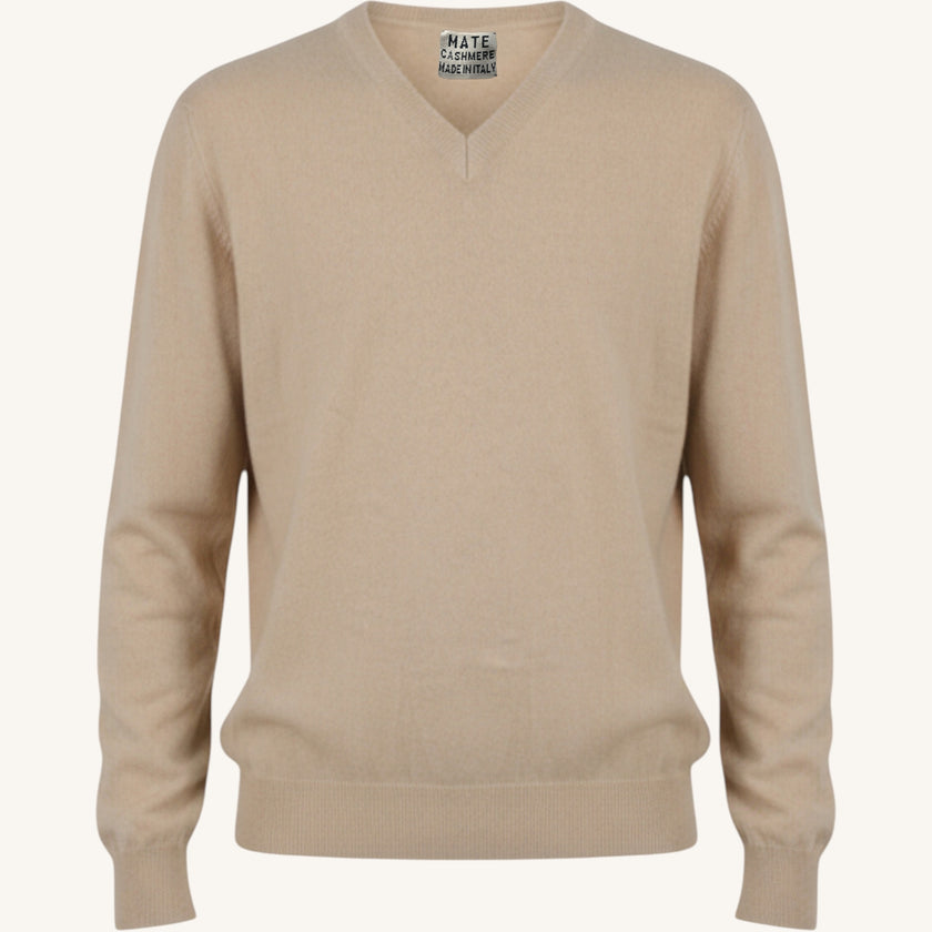 Maglione con scollo a v in cashmere