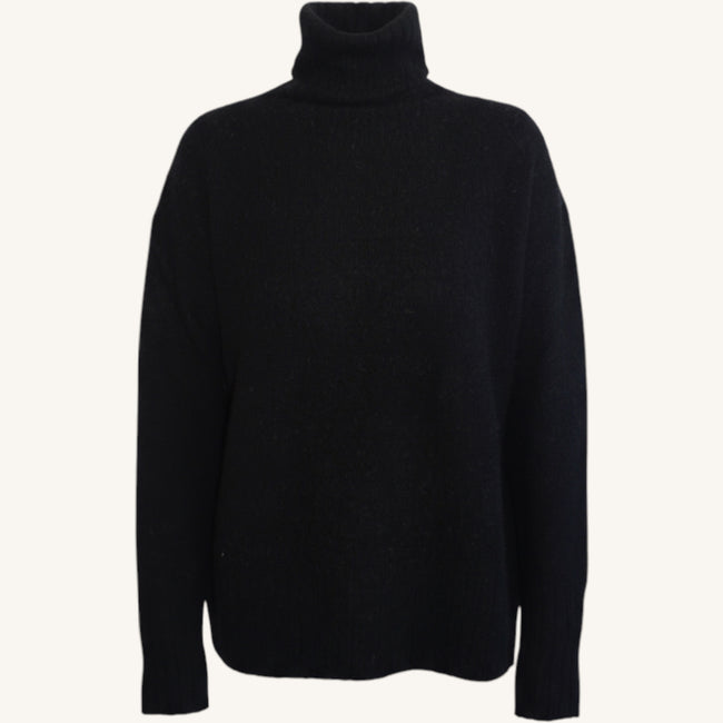 Maglione collo alto effetto infeltrito in cashmere