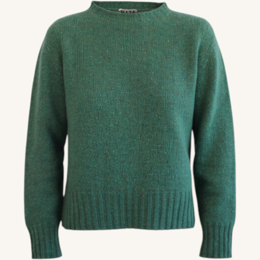 Maglione girocollo melange in cashmere