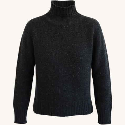 Collo alto melange con spacchi laterali