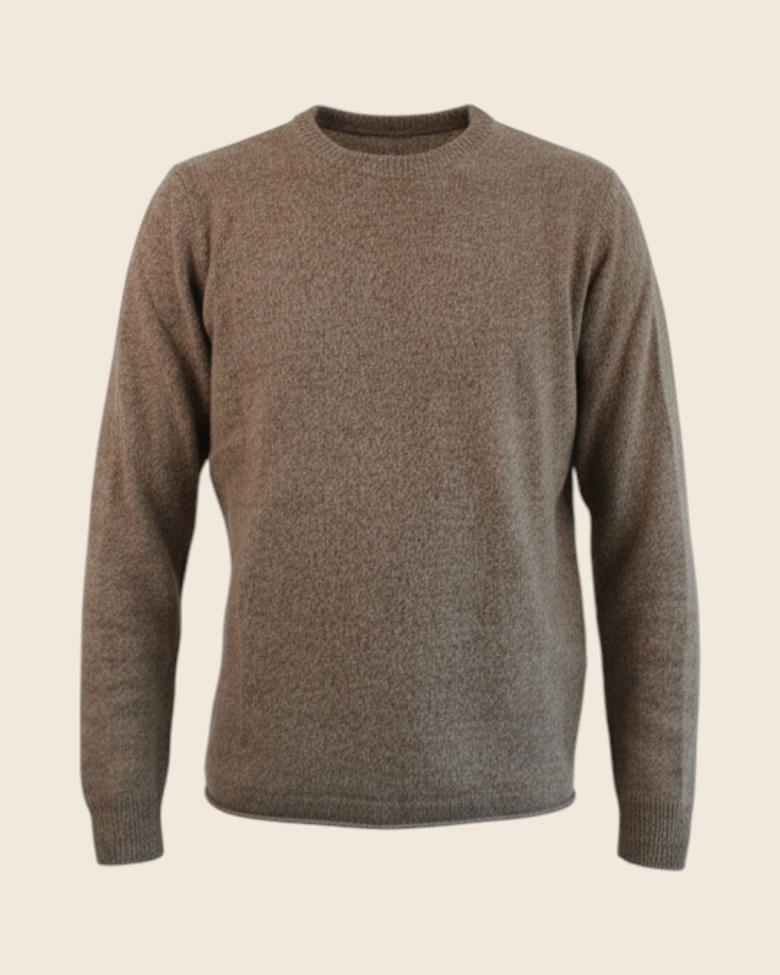 Crew neck cashmere sweater with raw hem