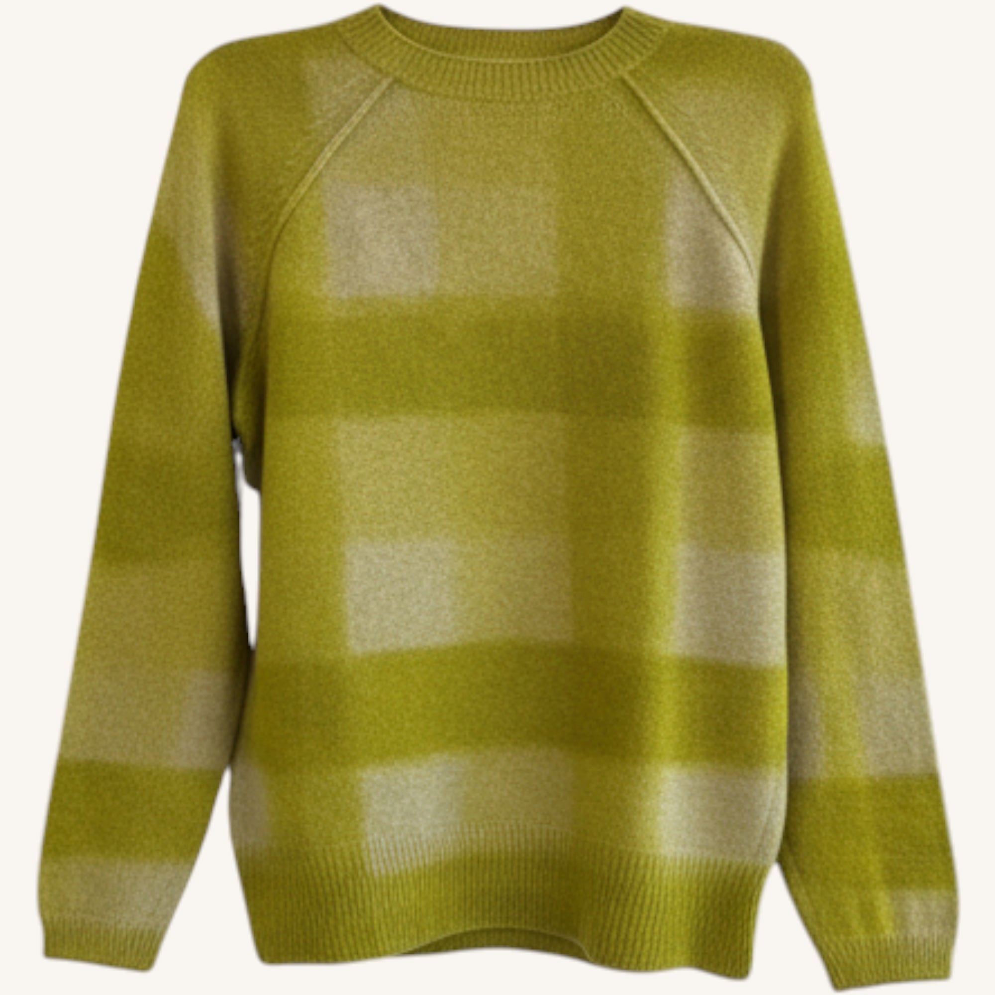 Check crew neck sweater