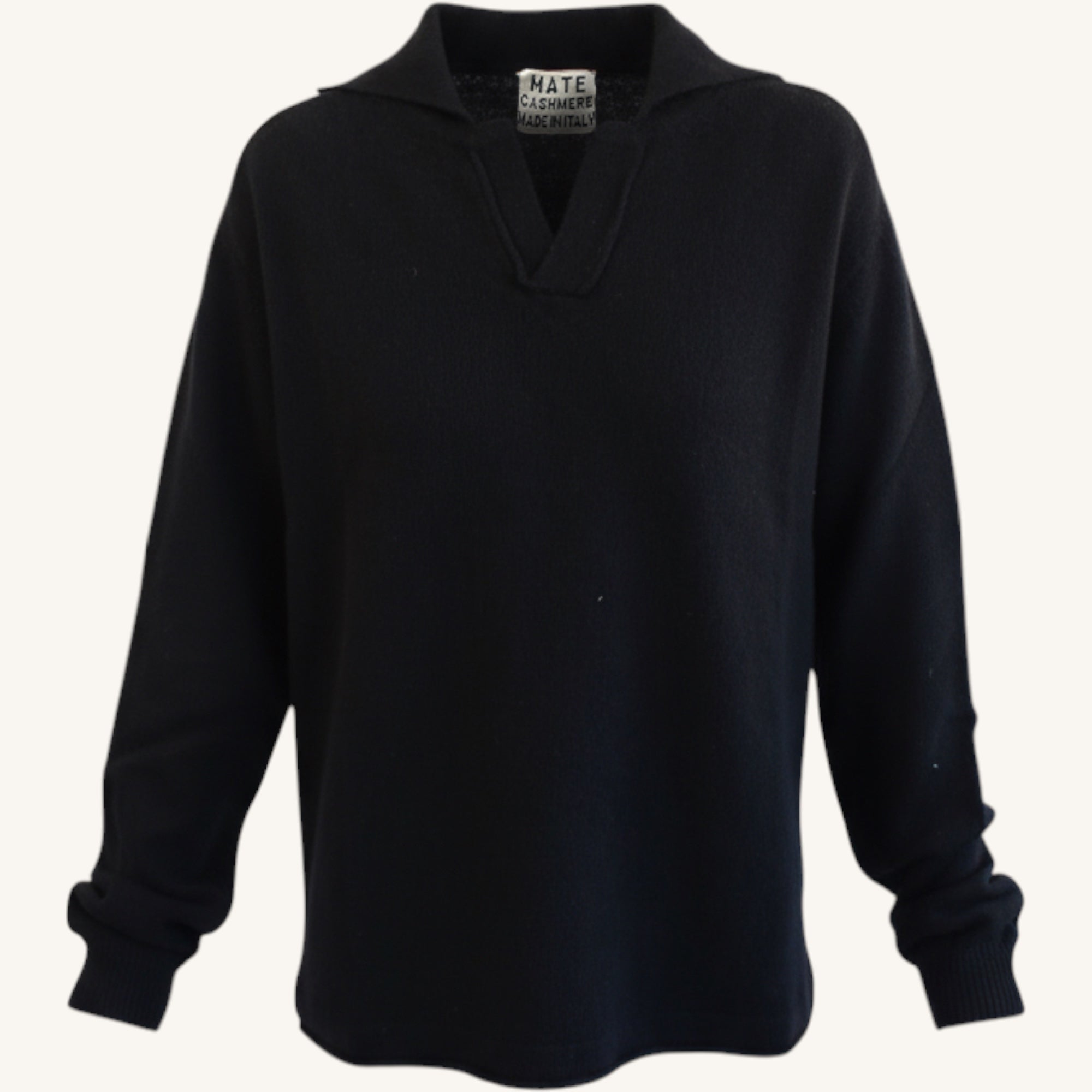 Unisex oversized cashmere polo shirt