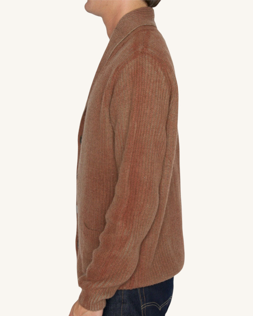 Cardigan con bottoni spray in cashmere