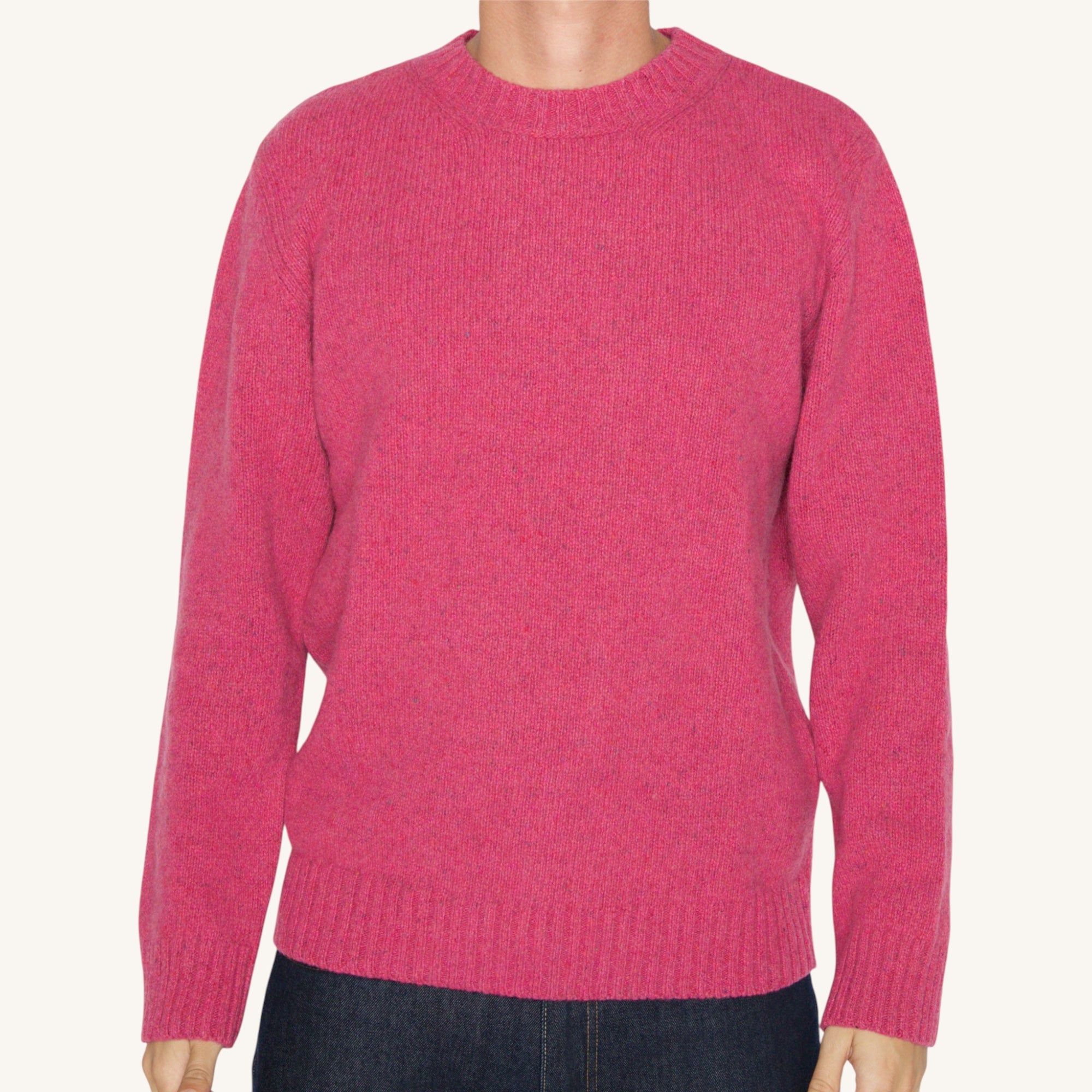 Men's melange cashmere crew neck