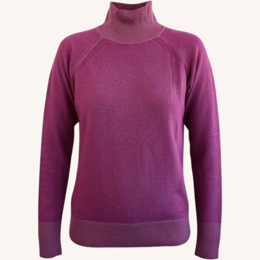 Maglione collo alto fast dyed in cashmere