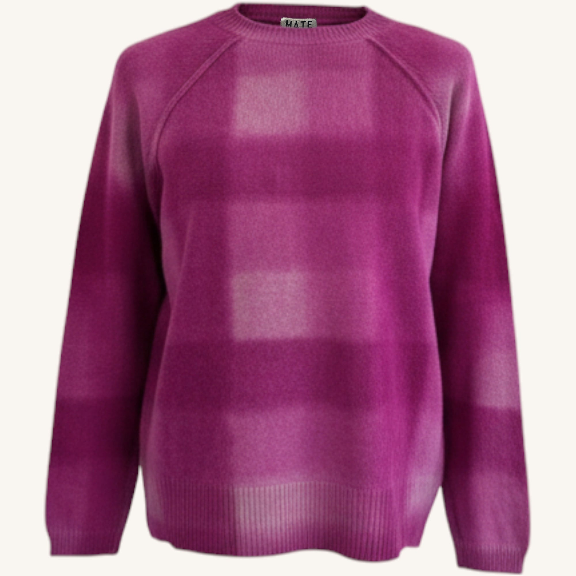 Check crew neck sweater