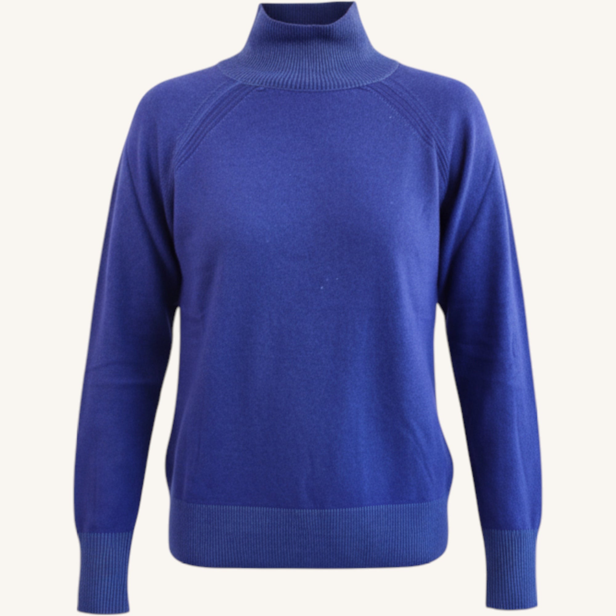 Cashmere mock neck sweater, fast dyed