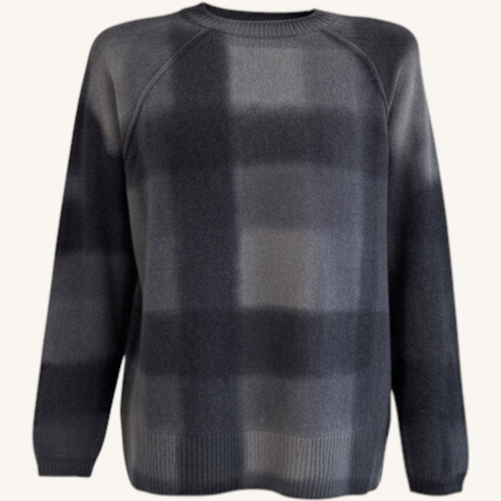 Check crew neck sweater