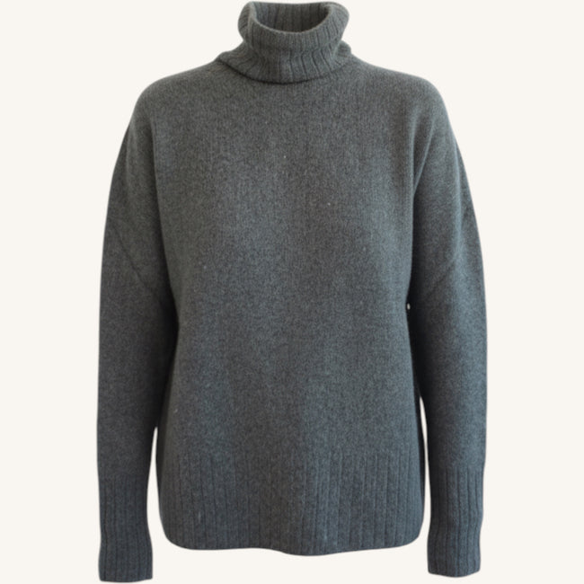 Maglione collo alto effetto infeltrito in cashmere