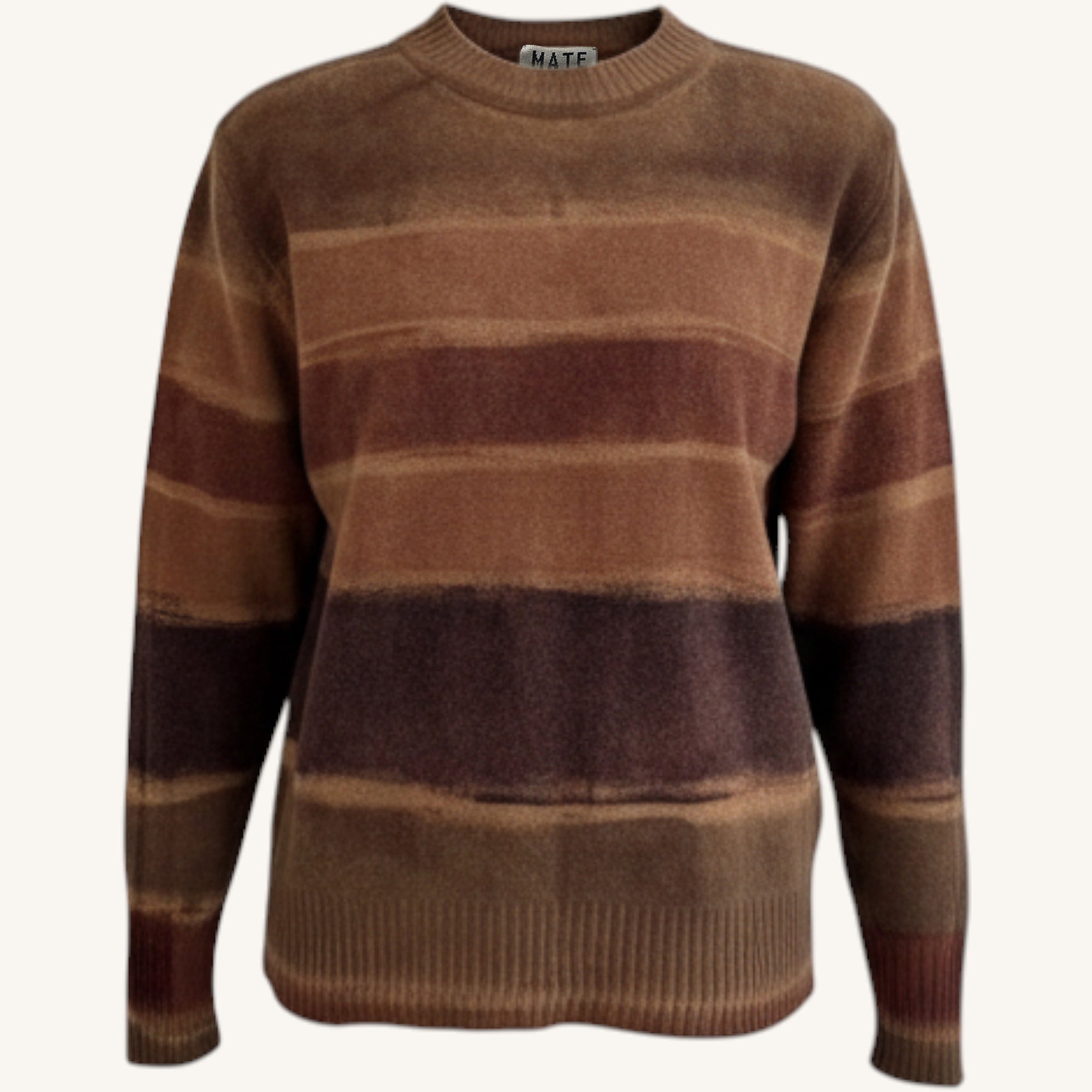 Patterned crew neck sweater