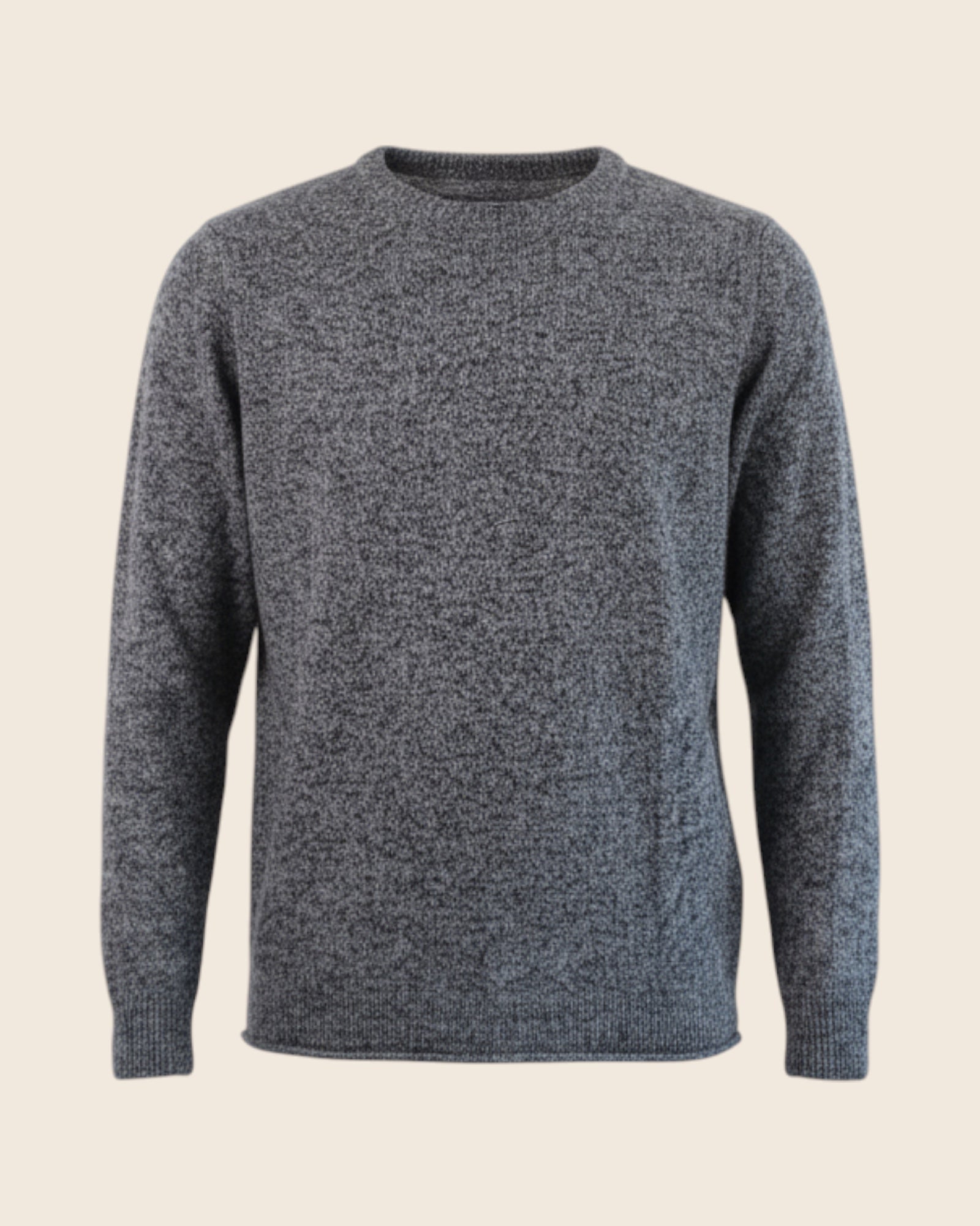 Crew neck cashmere sweater with raw hem