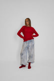 Maglione paricollo in cashmere lino