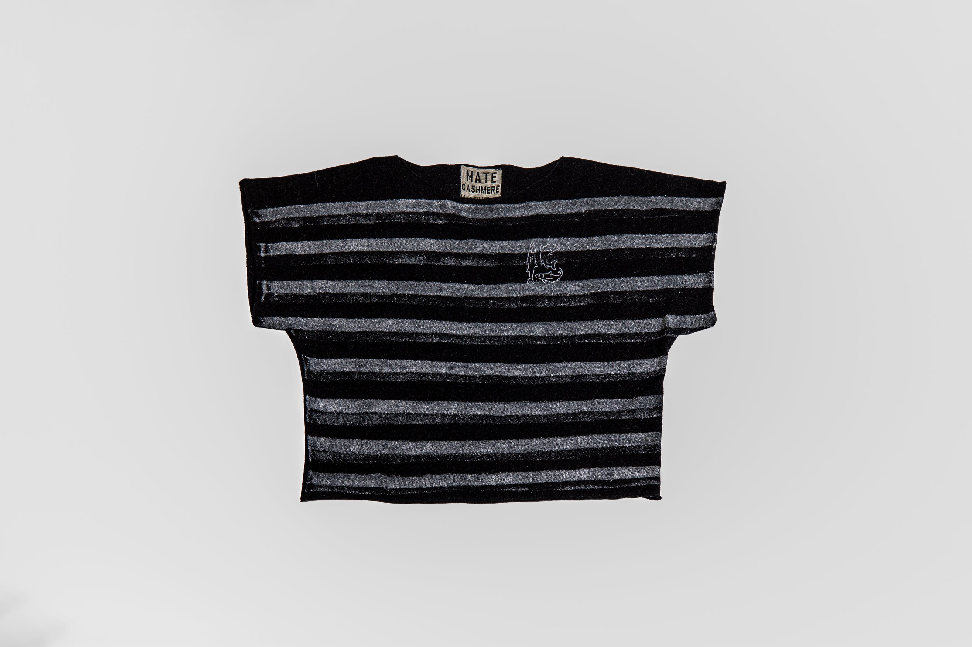 Striped cotton cashmere short-sleeve T-shirt
