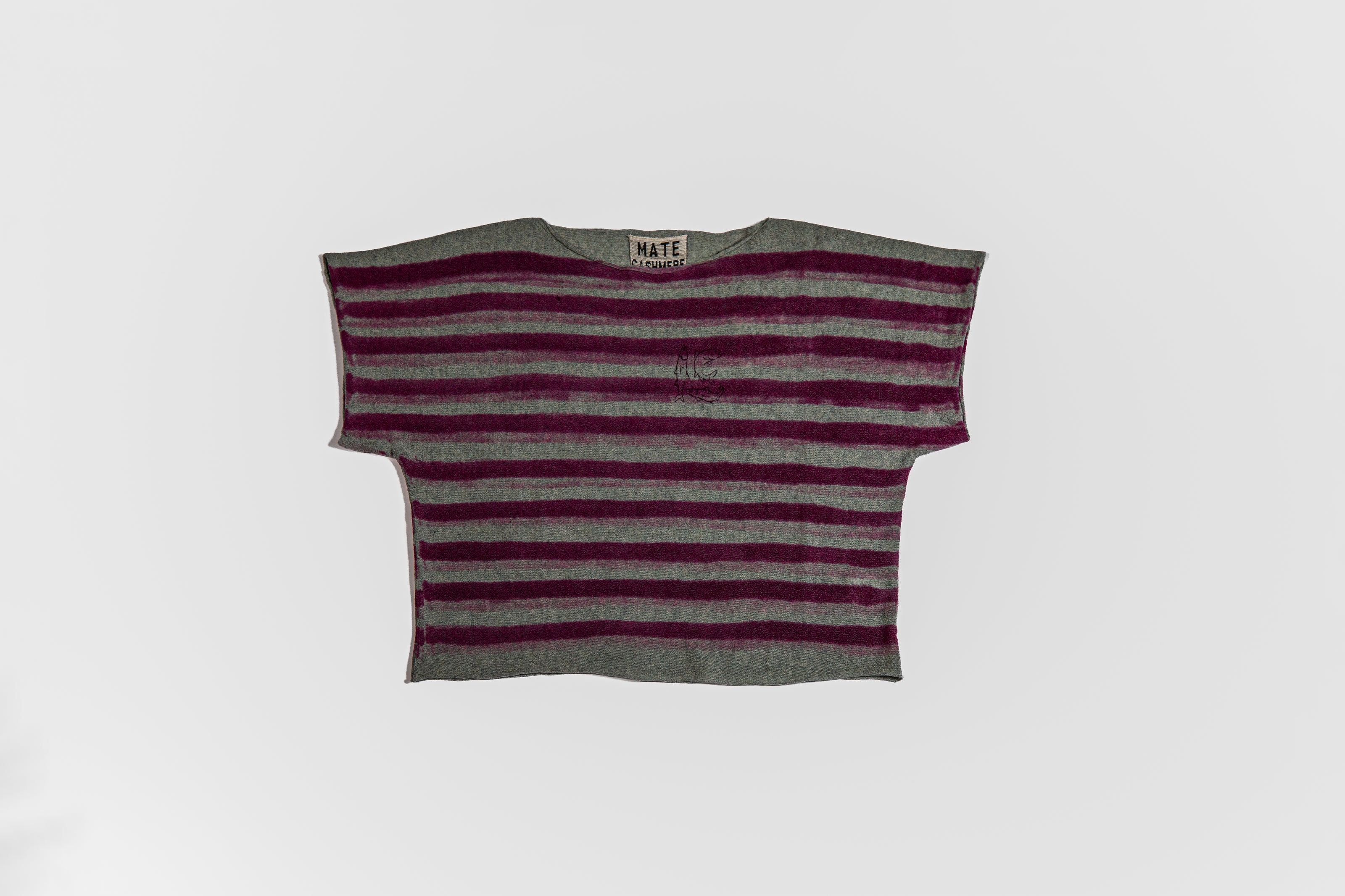 Striped cotton cashmere short-sleeve T-shirt