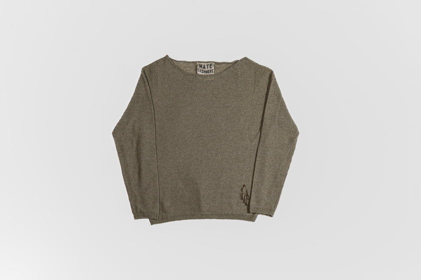 Maglione paricollo in cashmere lino