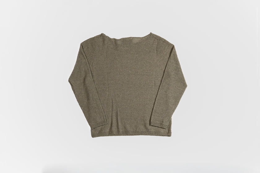 Maglione paricollo in cashmere lino
