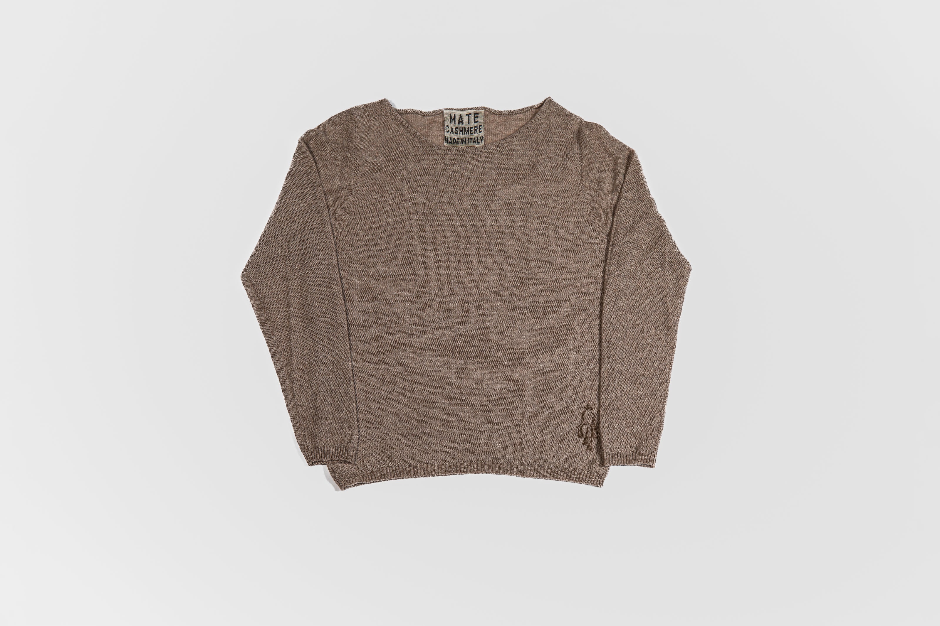 cashmere linen long-sleeve boat neck t-shirt