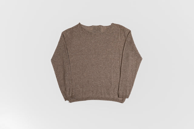 cashmere linen long-sleeve boat neck t-shirt