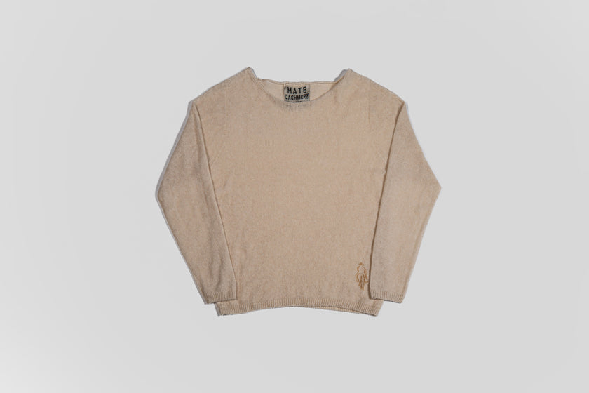 Maglione paricollo in cashmere lino