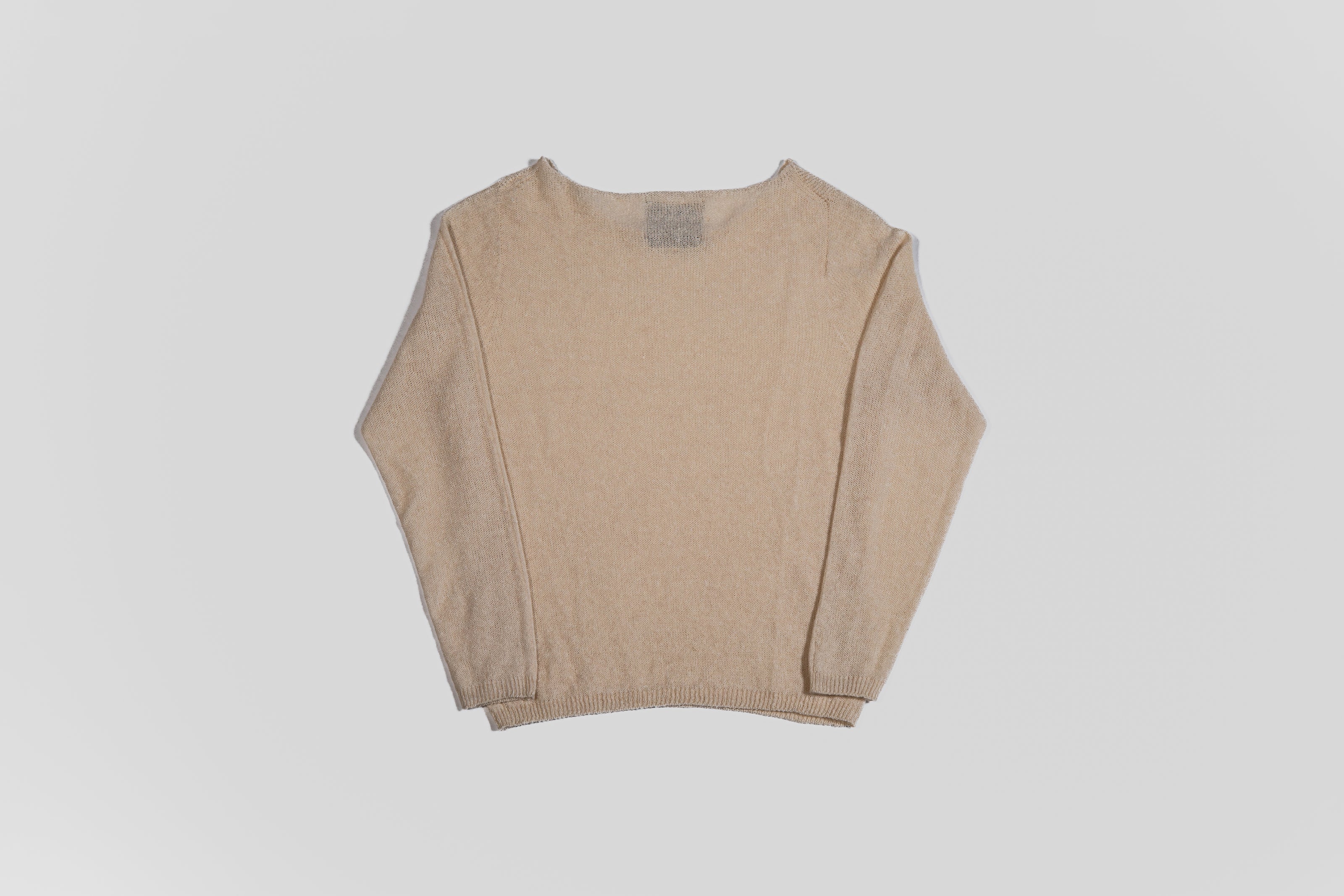 cashmere linen long-sleeve boat neck t-shirt