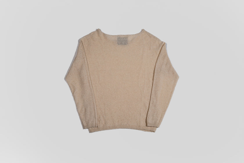 Maglione paricollo in cashmere lino