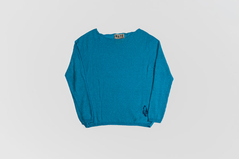 Maglione paricollo in cashmere lino