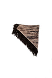Scialle handmade con frange in camoscio