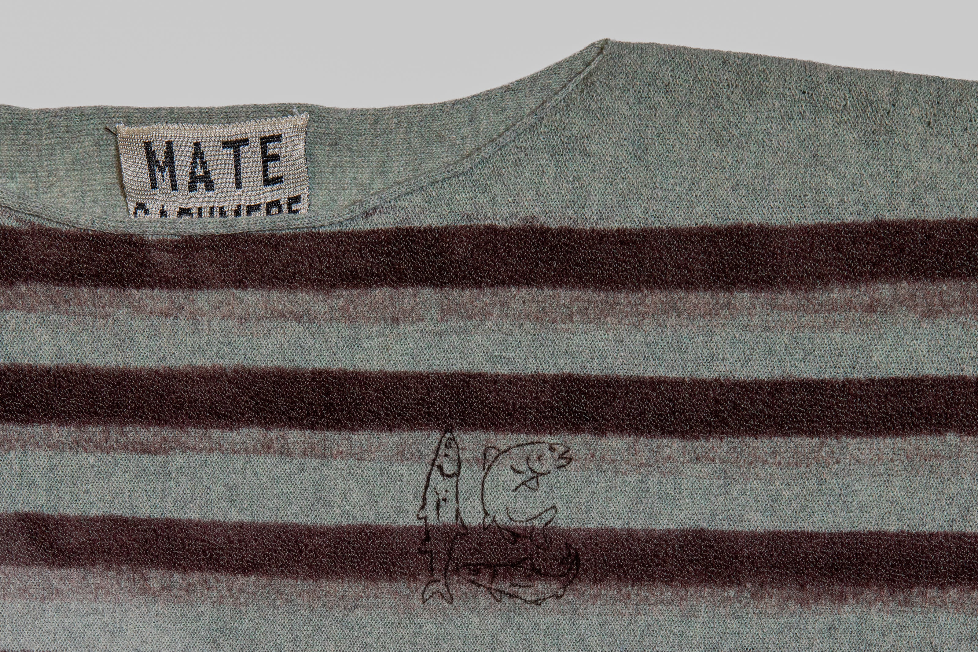 Striped cotton cashmere short-sleeve T-shirt