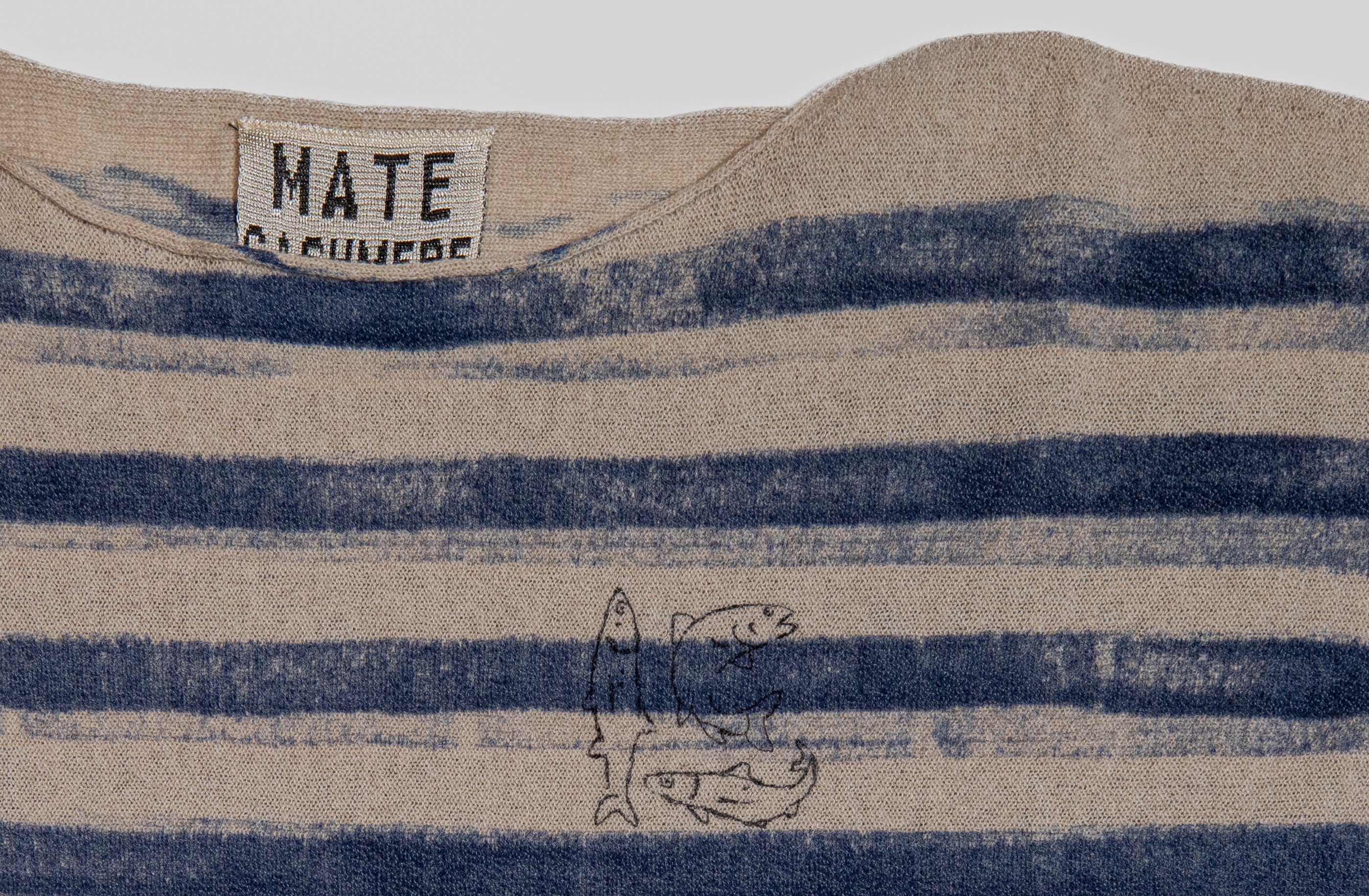 Striped cotton cashmere short-sleeve T-shirt