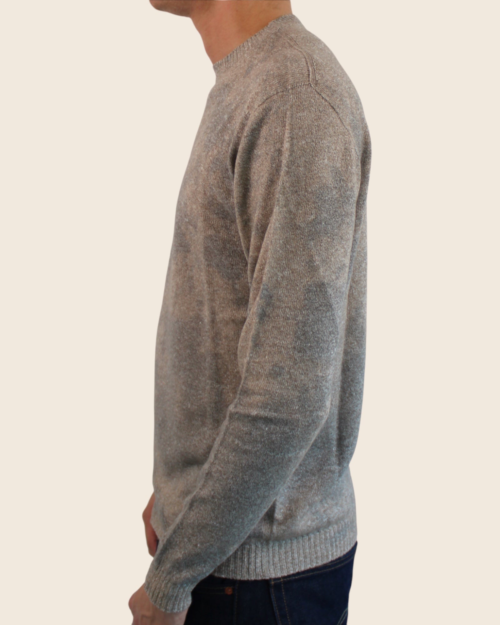 Cashmere linen crewneck sweater - handmade tie-dye