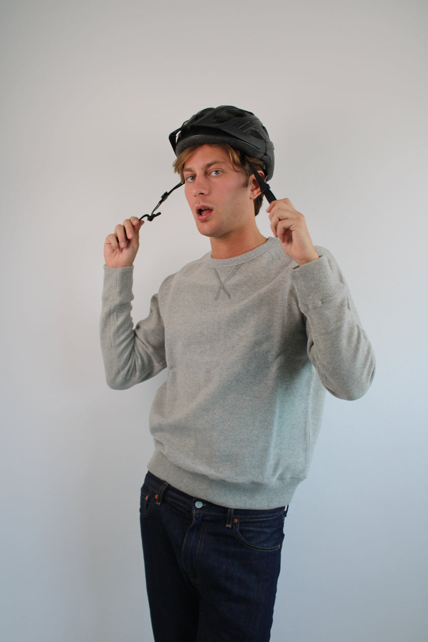 Felpa girocollo in tessuto cashmere cotone