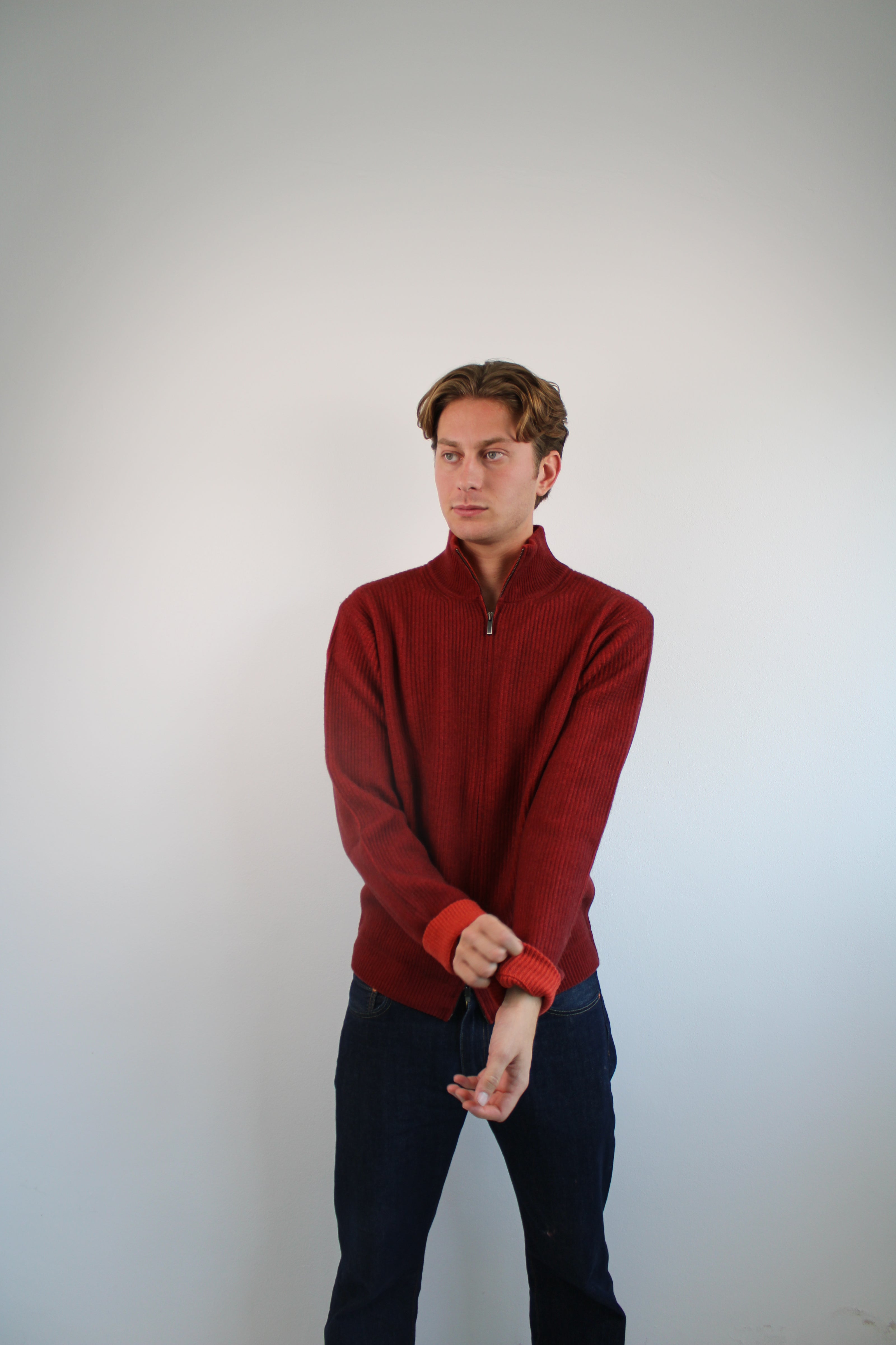 Tie-dye cashmere full-zip sweater