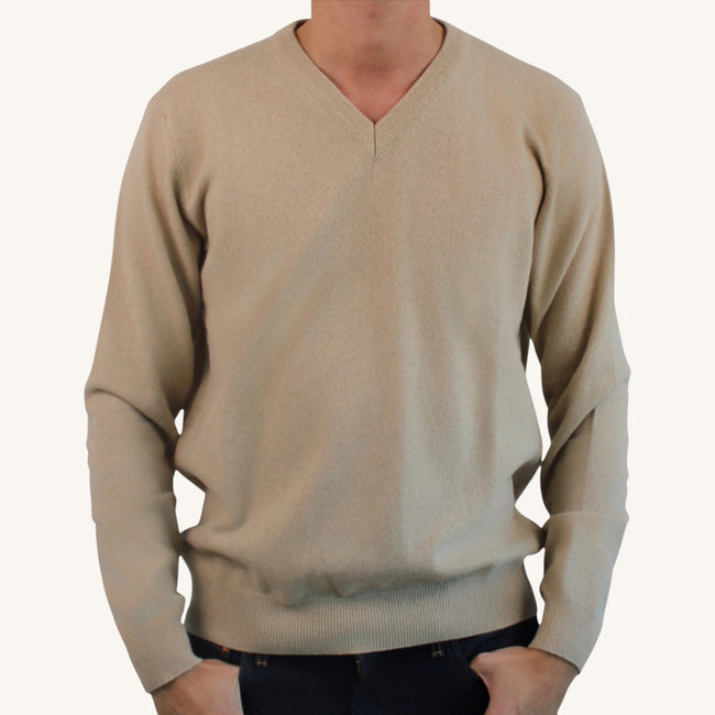 Maglione con scollo a v in cashmere