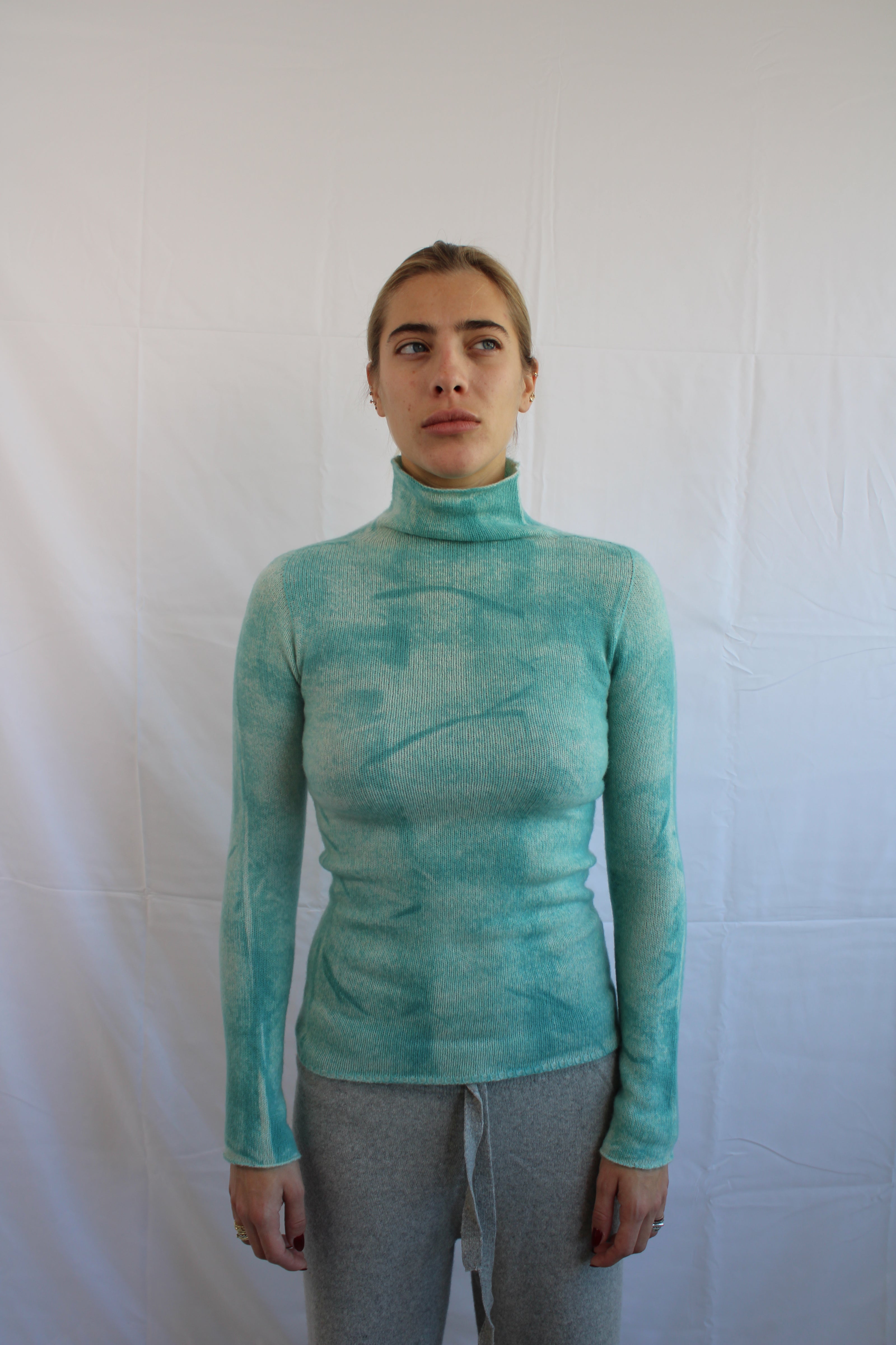 Tie-dye turtleneck sweater