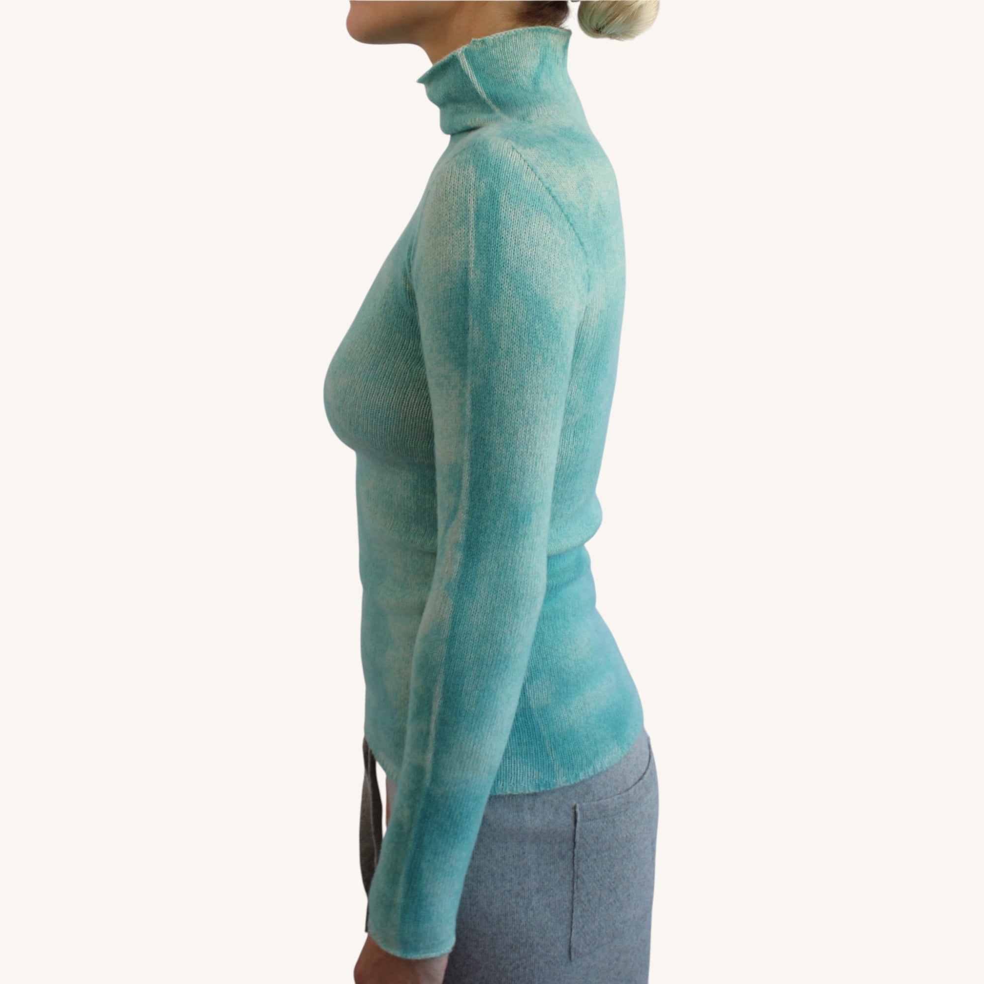 Tie-dye turtleneck sweater