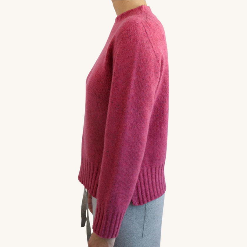 Maglione girocollo melange in cashmere