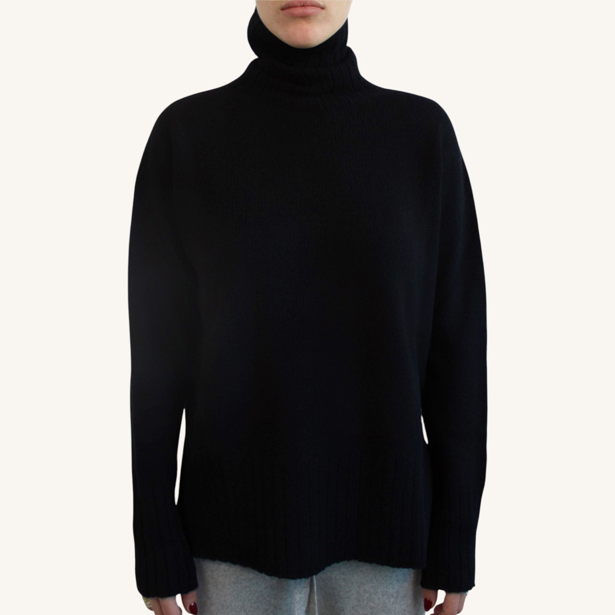Felted-effect cashmere turtleneck sweater
