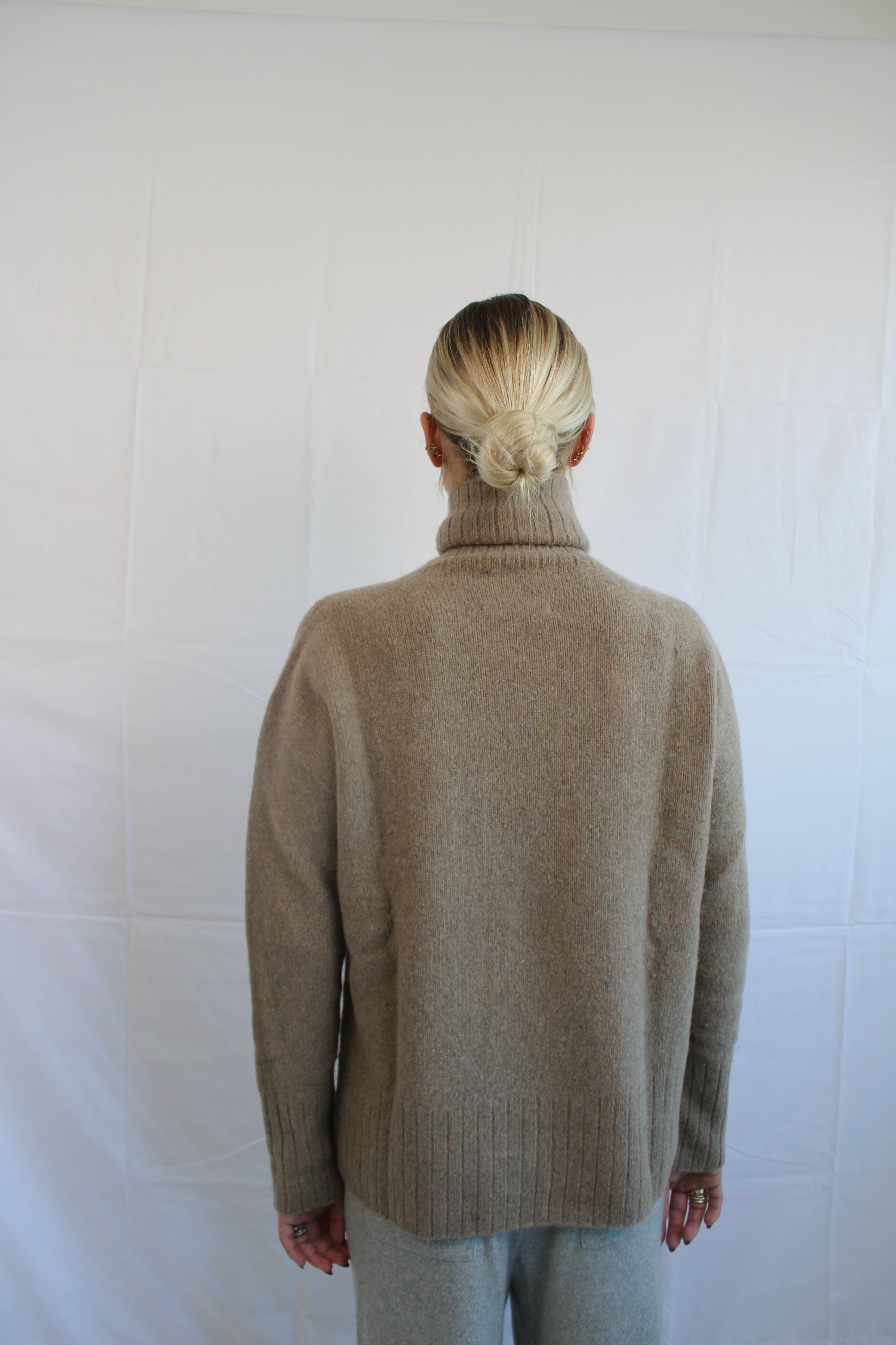 Felted-effect cashmere turtleneck sweater