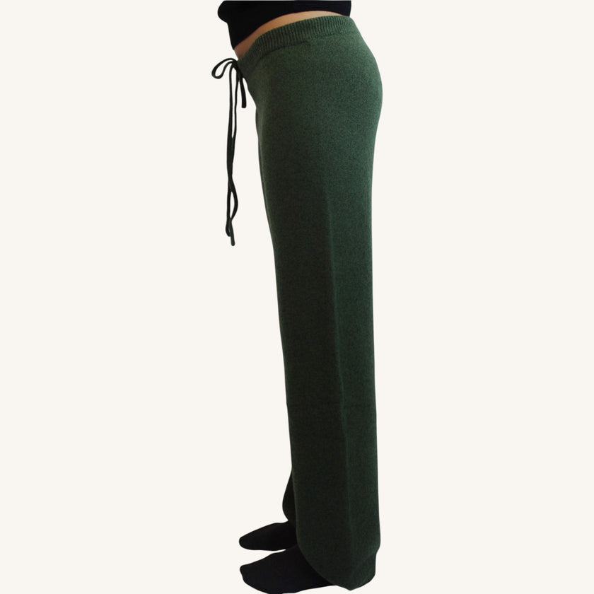 Pantaloni vita bassa in cashmere