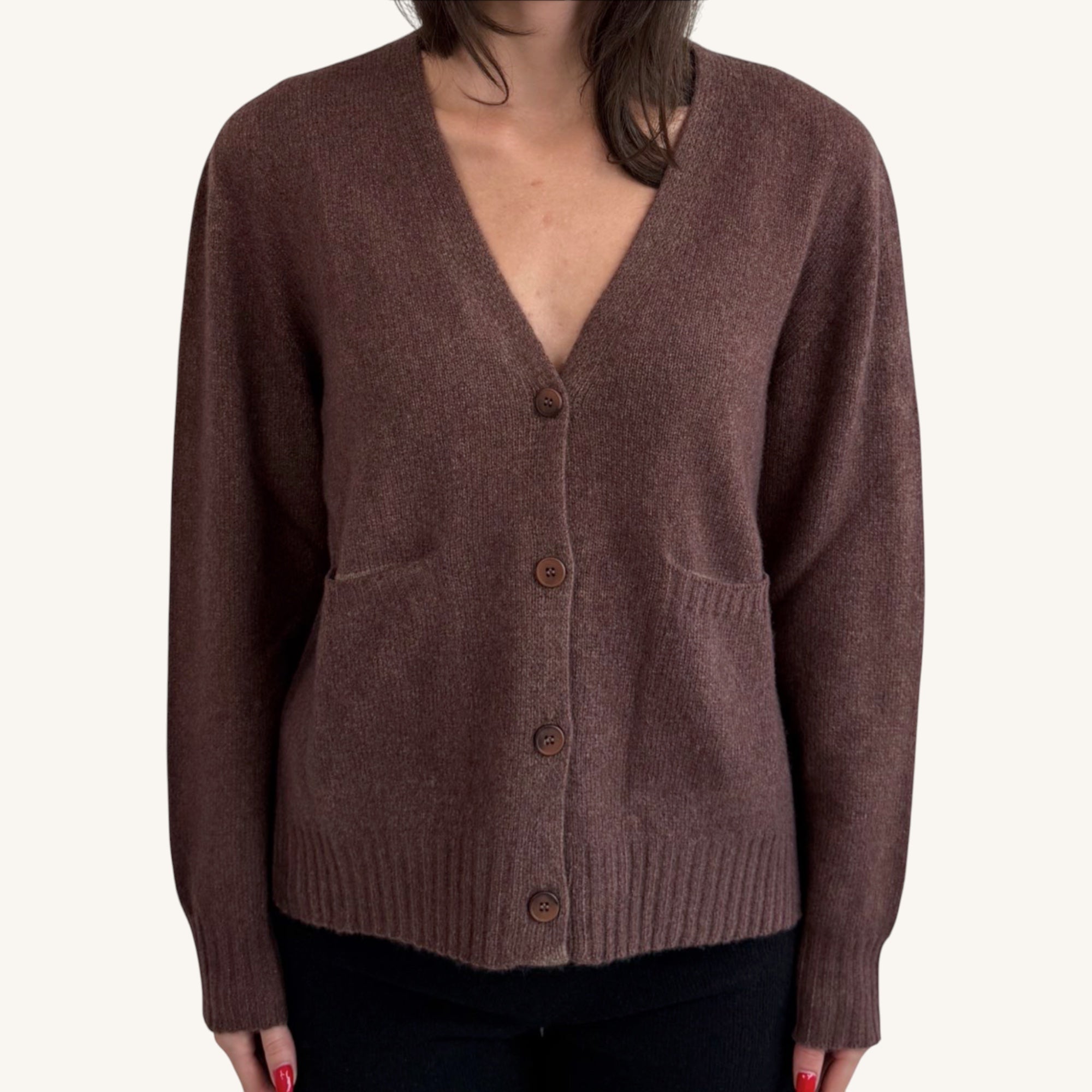 Spray-print button-down cardigan